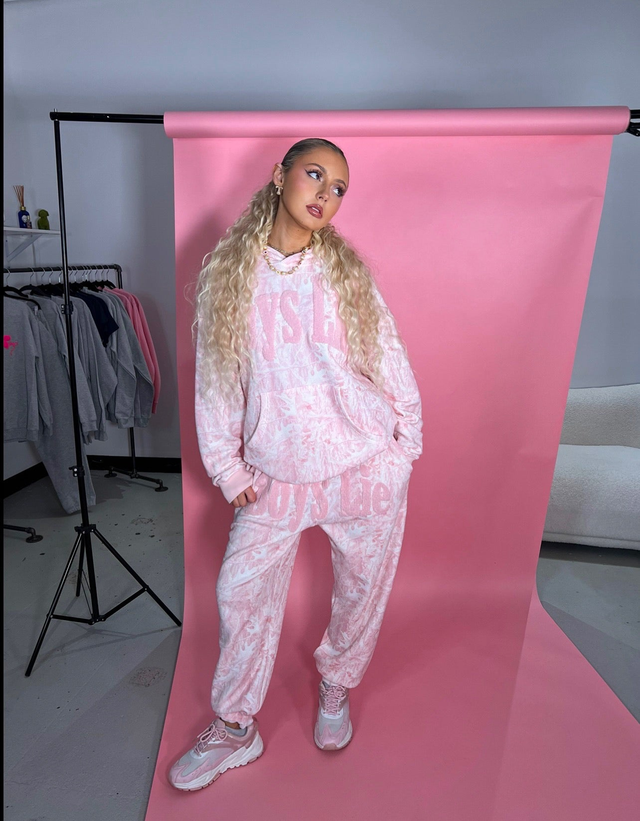 Boys Lie Pink Manhunt Racer Hoodie