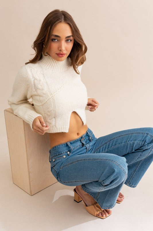 Night Out Cropped Cable Knit