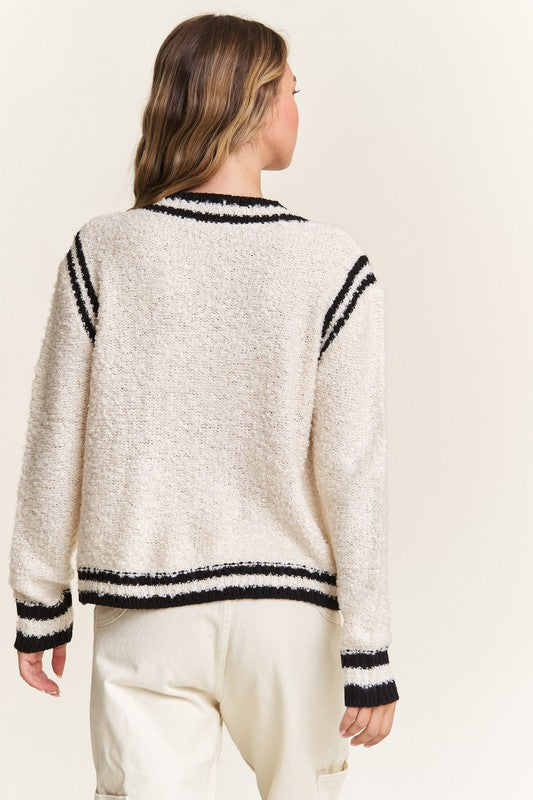 Marshmallow Latte Tie Front Sweater