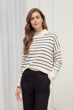 Striped Side Slit Sweater