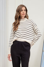 Striped Side Slit Sweater