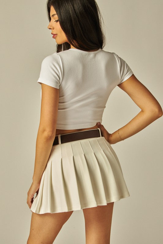 Vanilla Pleated Skirt