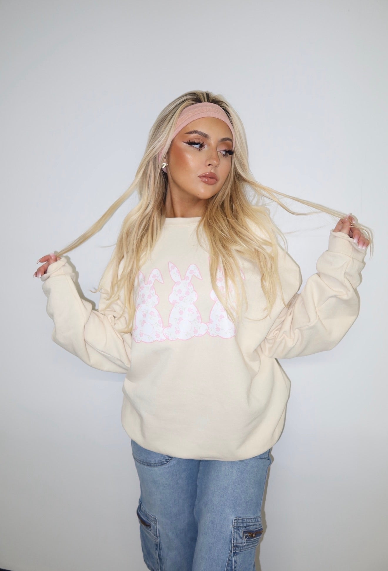 3 Bunny Besties Crewneck Sweatshirt
