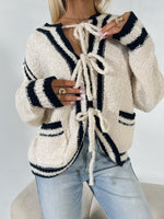 Marshmallow Latte Tie Front Sweater