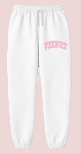 Bubble Gum Velvet Varsity Sweats