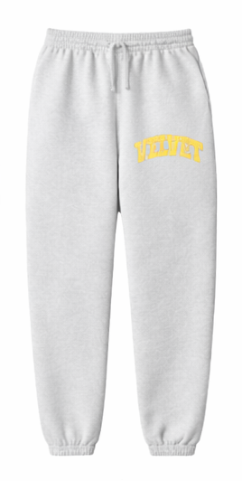 Butter Yellow Velvet Varsity Sweats
