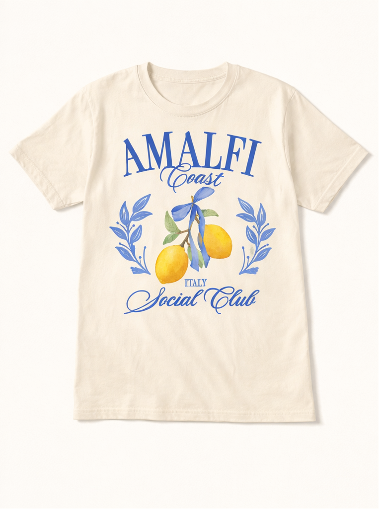 Amalfi Coast Social Club Cotton Tee Shirt