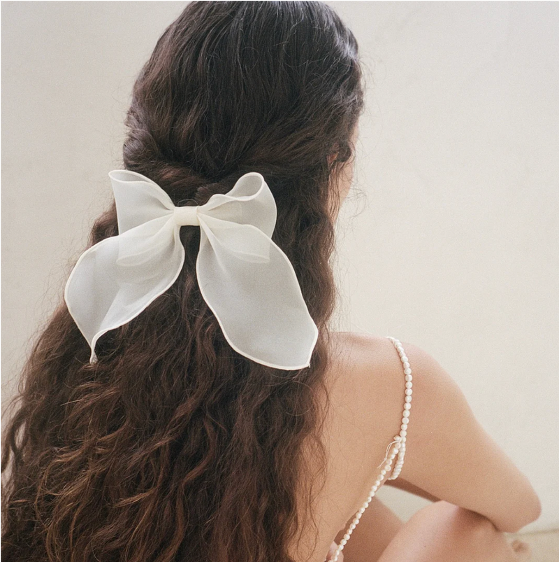 Emi Jay Bow Barette In Oyster