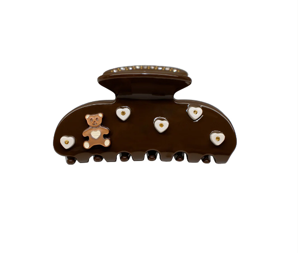 Emi Jay "Sweetheart Hair Clip" in Toasted Teddy