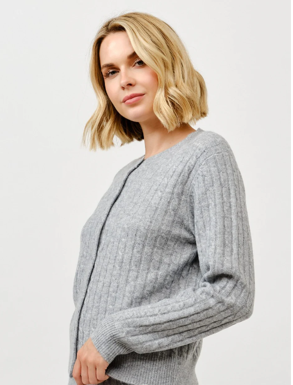 Button Down Cable Knit Cardi