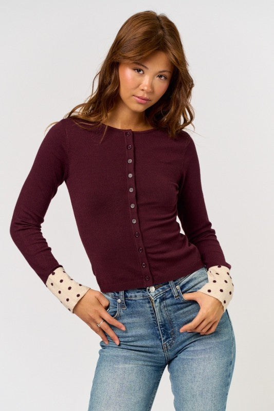 Maroon Button Down Cardi